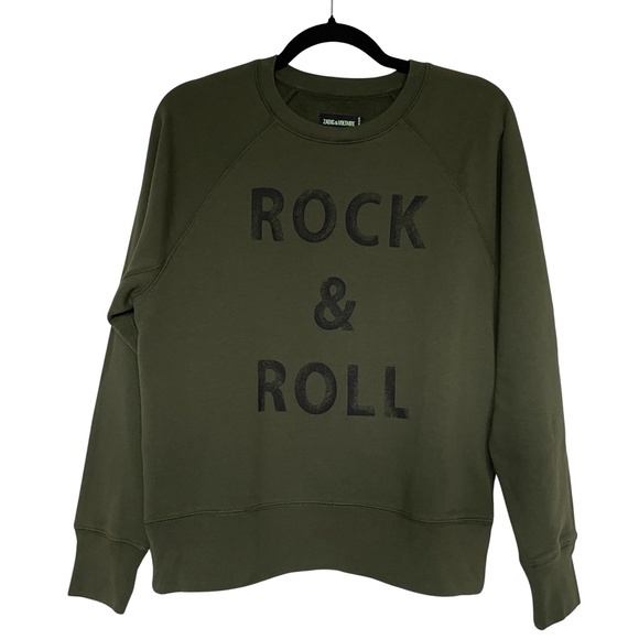 NWT Zadig & Voltaire Green Rock & Roll Sweatshirt XS - Picture 2 of 12